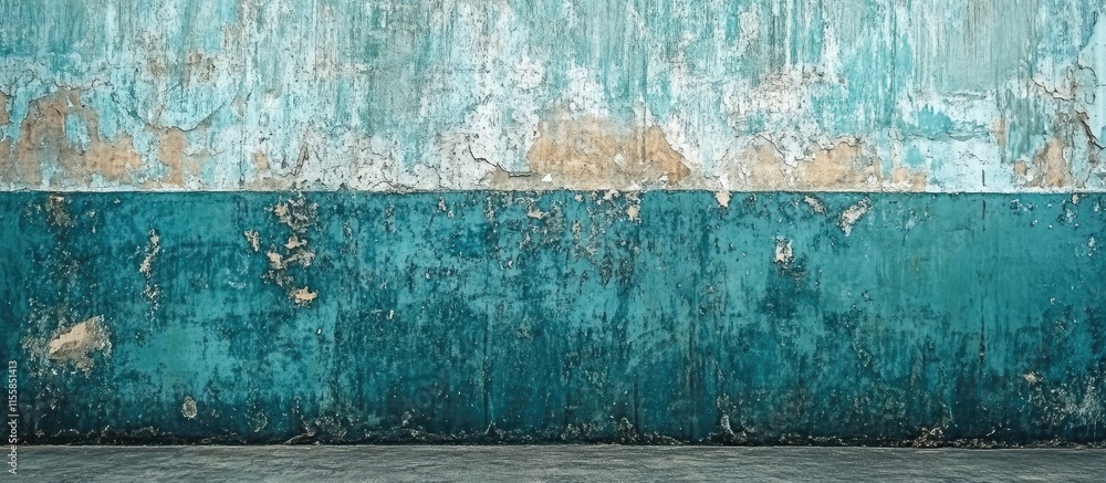 Poster textured background featuring forest greens and azure tones in a unique grunge oil painting style wi