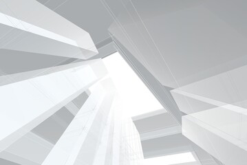 Naklejka premium Modern building abstract architectural background 3d rendering