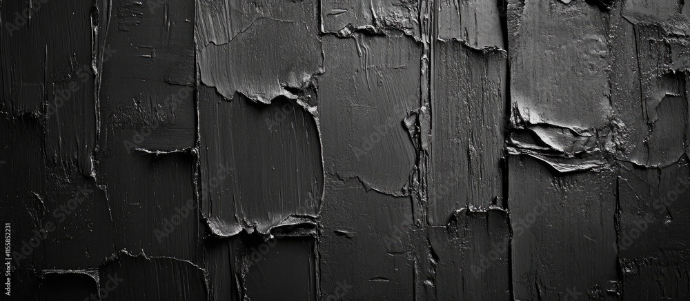 Poster black distressed wooden texture abstract background for art and interior design with empty copyspace