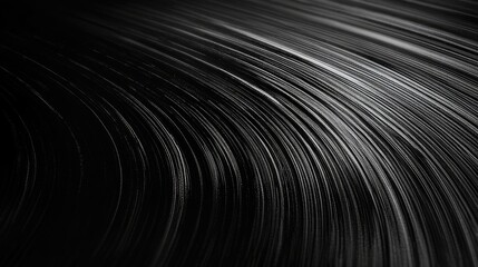 Abstract Black Data Transfer Background with Smooth Lines Representing Global Network Connectivity in Modern Technology Infrastructure