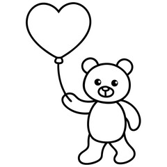teddy bear with heart balloon
