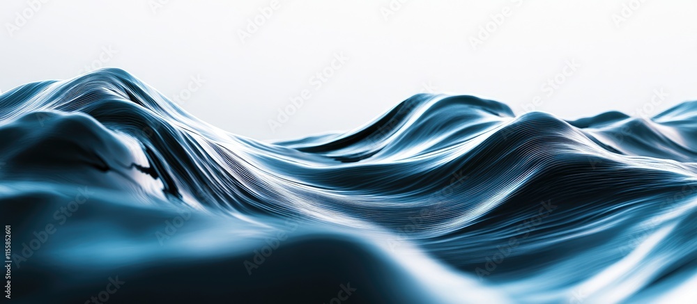 Poster futuristic abstract fluid waves design with smooth textures and copyspace for creative applications 