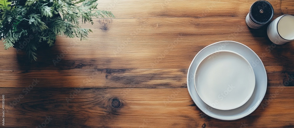 Poster elegant rustic table setting with empty plates and copyspace for text perfect for black friday promo