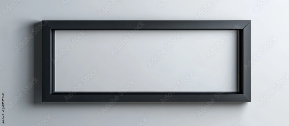 Poster modern black geometric double rectangle mirror frame empty space for custom text display on minimali