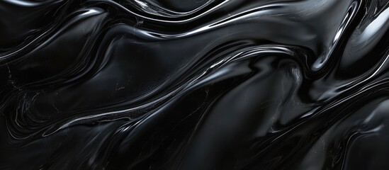 Black Glossy Anthracite Marble Surface with Smooth Texture Ideal for Elegant Backgrounds and Text Placement