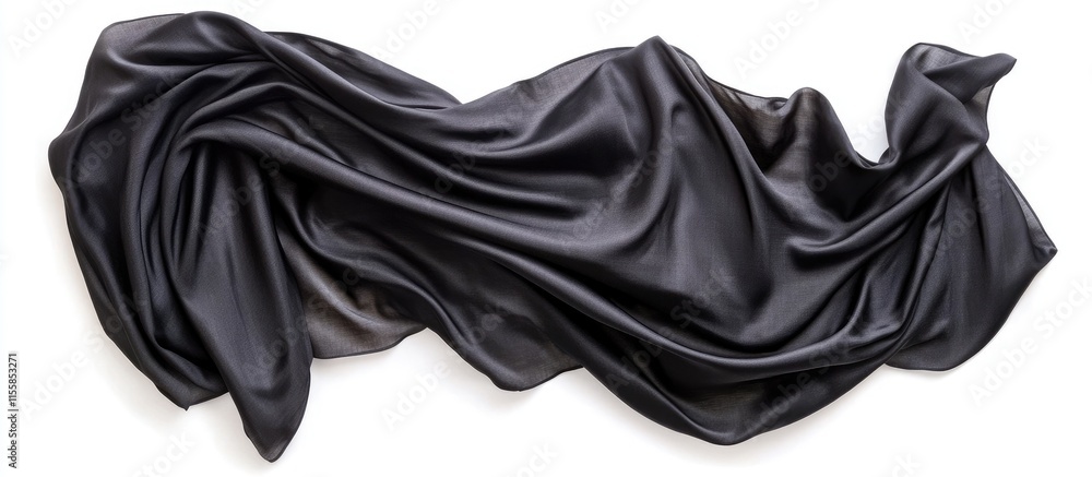 Poster elegant black fabric draped backdrop on white background for presentations and design projects with 