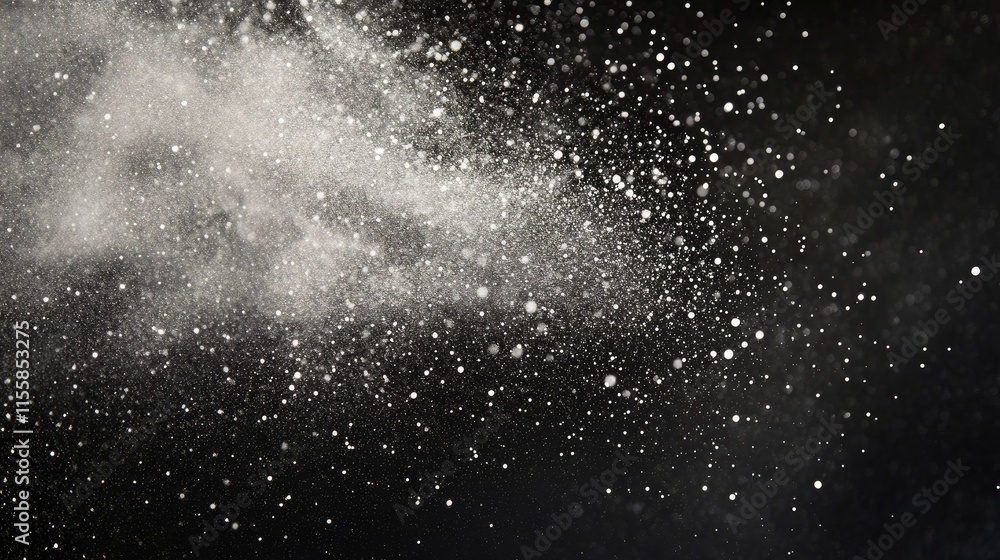 Poster abstract dust particles background ideal for holiday celebrations and creative projects with dark te