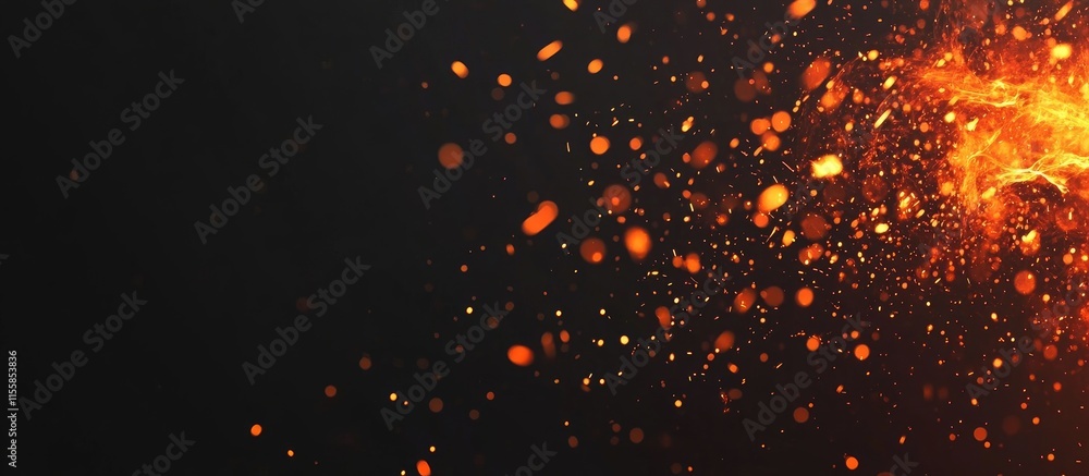 Poster dynamic abstract background of electric light particles with vibrant colors and modern copy space fo