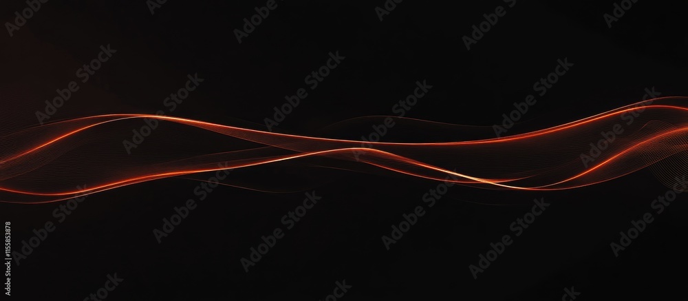 Poster abstract colorful light trails on dark background with copy space for text and design elements