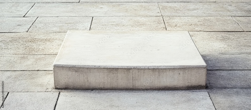 Poster abstract empty concrete platform with curved edges and blank space for text or minimalist design ele