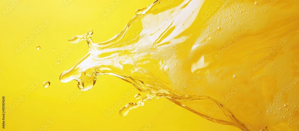 Poster vibrant splash of yellow liquid against a bright yellow background creating a dynamic and energizing