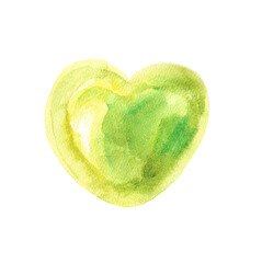 Watercolor heart painted with brushes. Hearts are painted with watercolor brushes. Hand drawn illustration.
