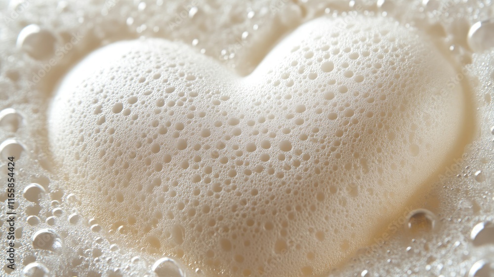 Poster foam heart close up with selective focus ideal for text overlay romantic background concept