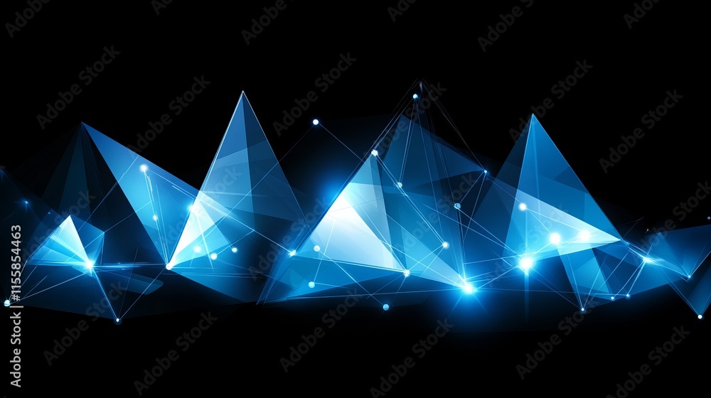 Poster abstract blue digital background. big data visualization on a scientific backdrop. complex big data 