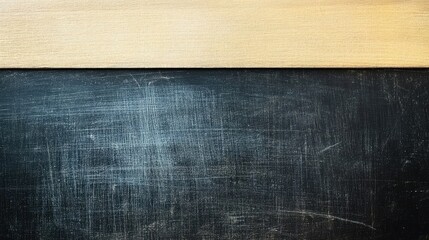 Close up of a blackboard with a wooden top border providing ample copy space for writing ideas or messages on a clear surface