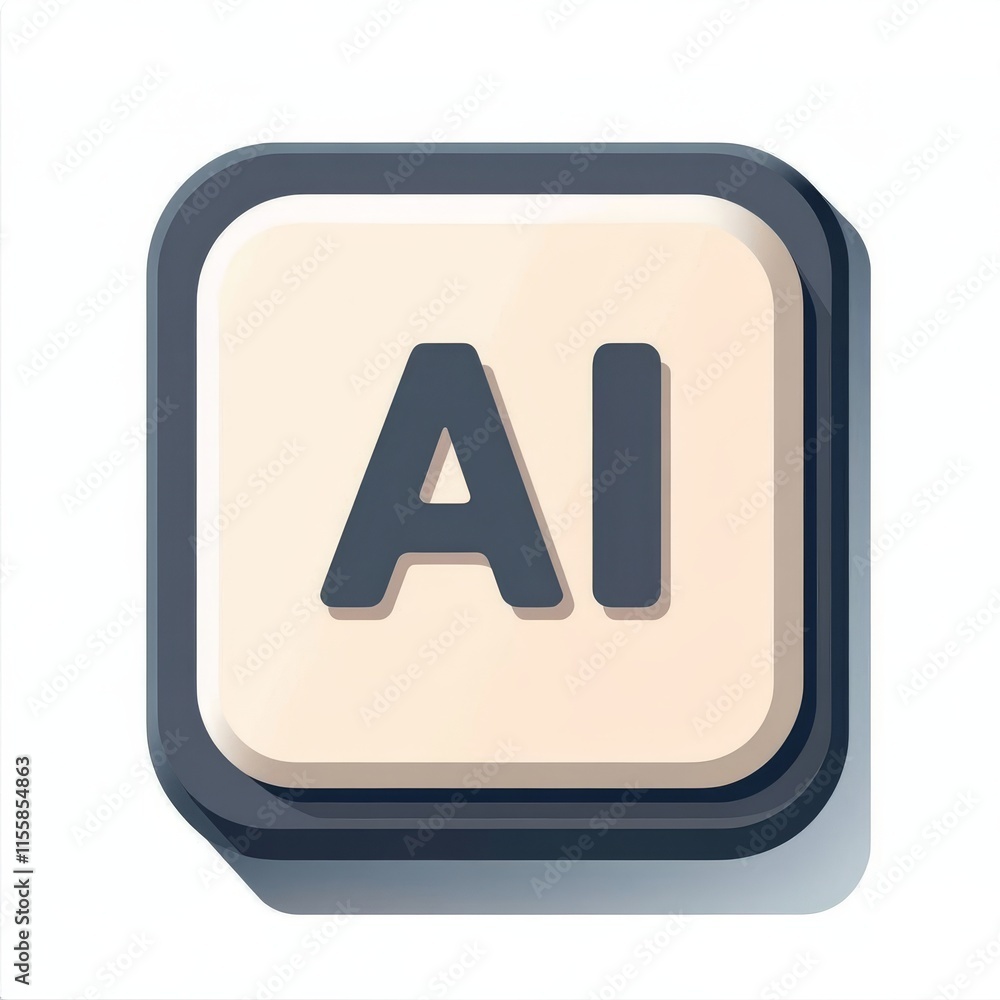 Poster modern ai processor icon for websites and mobile in minimalistic flat design