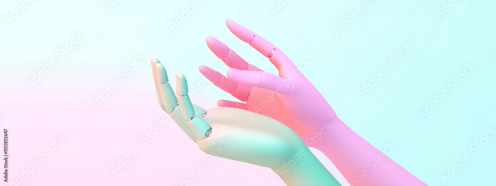 Poster a 3d humanoid robot embodying the future of futuristic ai and stock industry automation in a digital