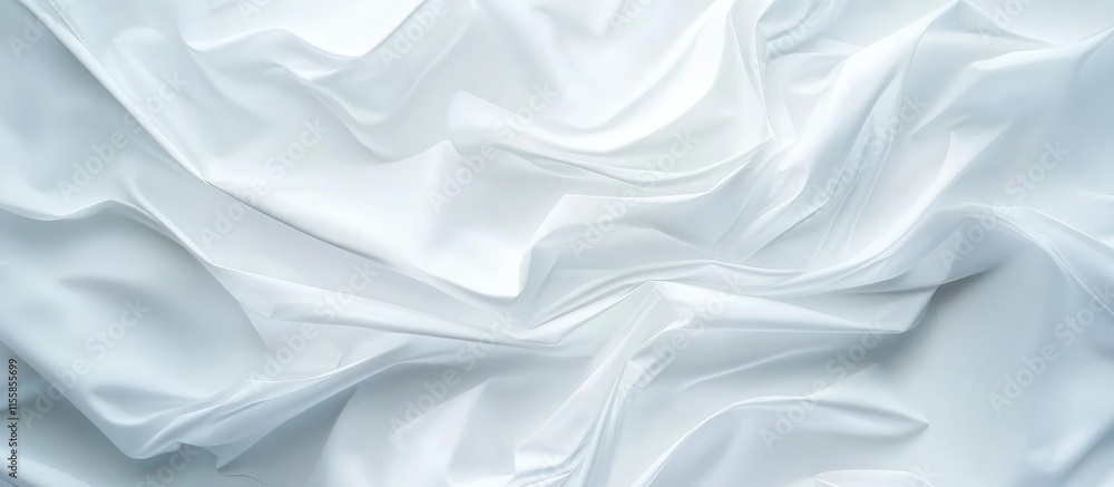 Poster elegant abstract white fabric texture with flowing lines ideal for modern design concepts and blank 