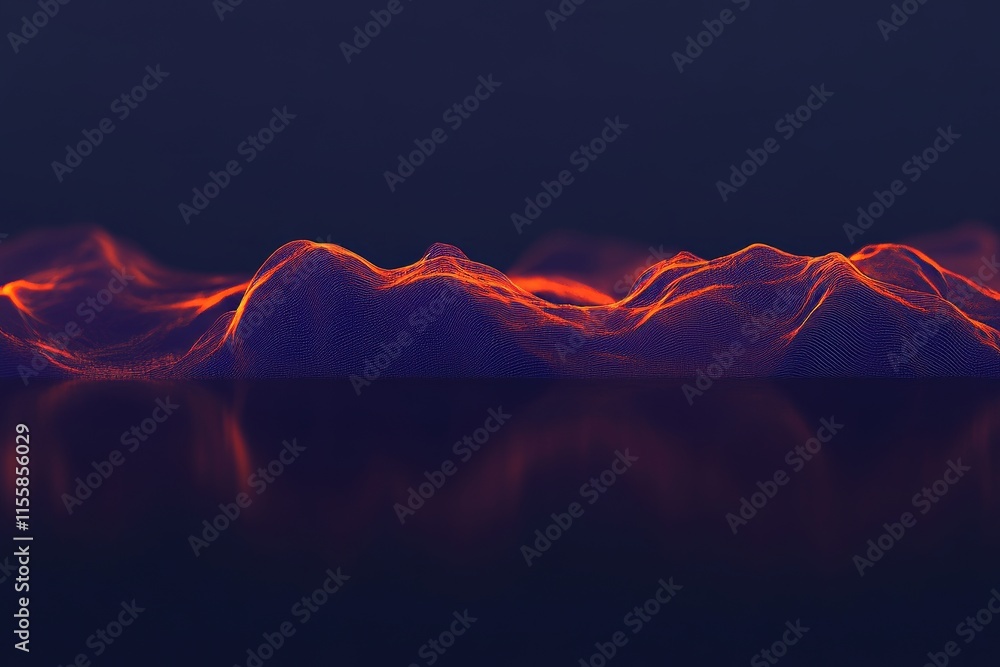 Poster wave lines trails flowing dynamically in various colors isolated on a black background. abstract fut