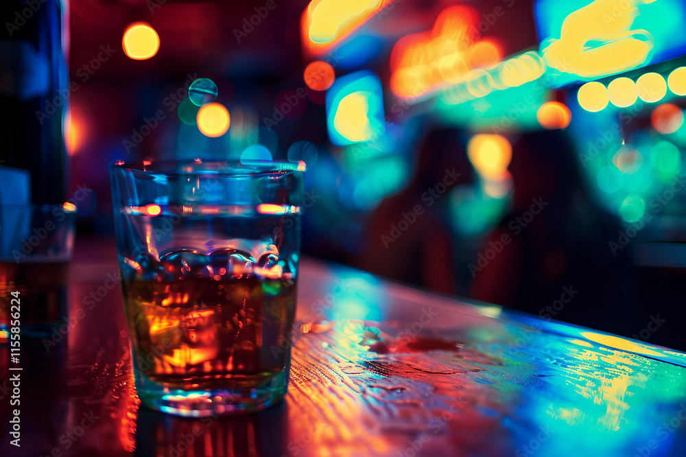 Poster weekend in bar with alcohol generative ai design