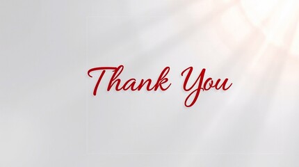 Thank you animated poster with red text on white background, featuring wavy golden lines. gratitude in business, event invitations and personal thank you notes
