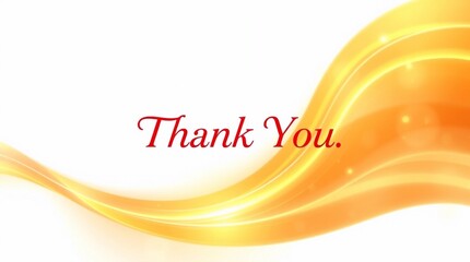 Thank you animated poster with red text on white background, featuring wavy golden lines. gratitude in business, event invitations and personal thank you notes