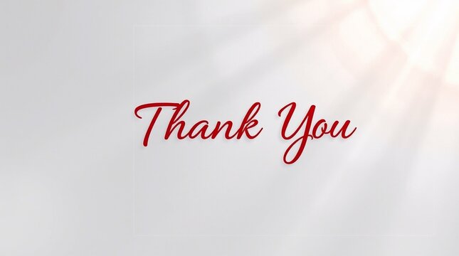 Thank you animated poster with red text on white background, featuring wavy golden lines. gratitude in business, event invitations and personal thank you notes