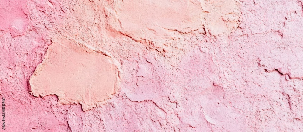 Poster textured stucco wall in soft pink and rose tones with ample empty space for customization and design