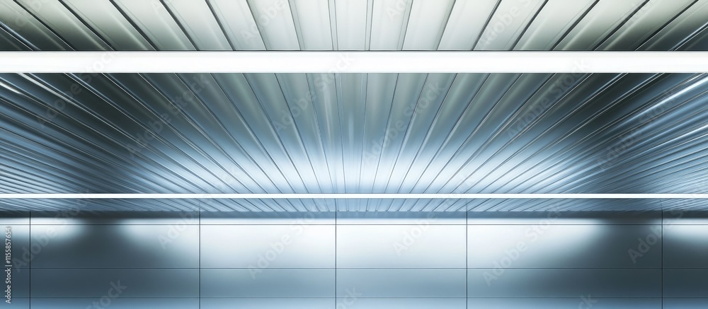 Aufkleber 3d metallic aluminum ceiling design with bright reflective surface and empty space for text insert