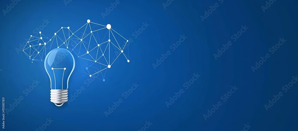 Aufkleber a light bulb containing a intricate digital network set against a dark tech background. this represe