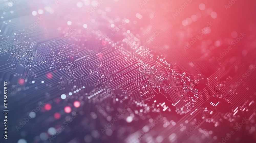 Poster close-up view of a modern gpu chip for ai and data networks, featuring circuitry highlighted by blue