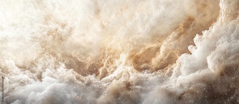 Poster dreamy cosmic clouds in a serene starry sky backdrop creating an ethereal space with ample empty cop