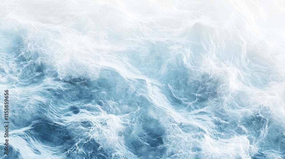 Aufkleber futuristic ocean-inspired 3d abstract texture with frozen crystalline waves creating dynamic light r
