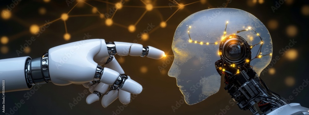 Poster a brain symbolizing deep learning surrounded by innovative algorithms and neural networks