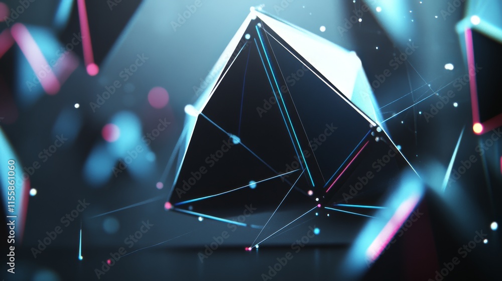Poster abstract blue digital background. big data visualization in a scientific setting. compounds are part