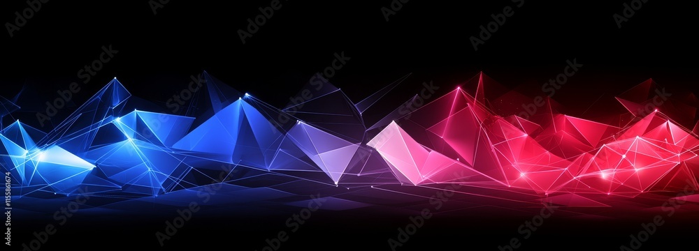 Poster abstract digital connection dots and lines, rooted in technology background, form a network connecti