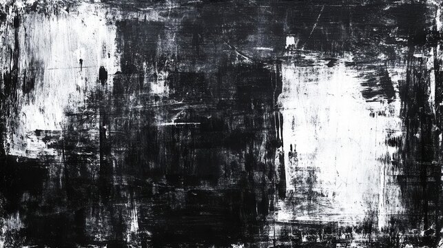 grunge-style black and white abstract background with scratched textures, evoking nostalgia and vintage aesthetics, perfect for artistic projects and creative expressions
