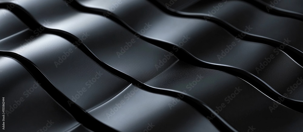 Aufkleber curved black roof tiles creating a textured background with space for text and design elements