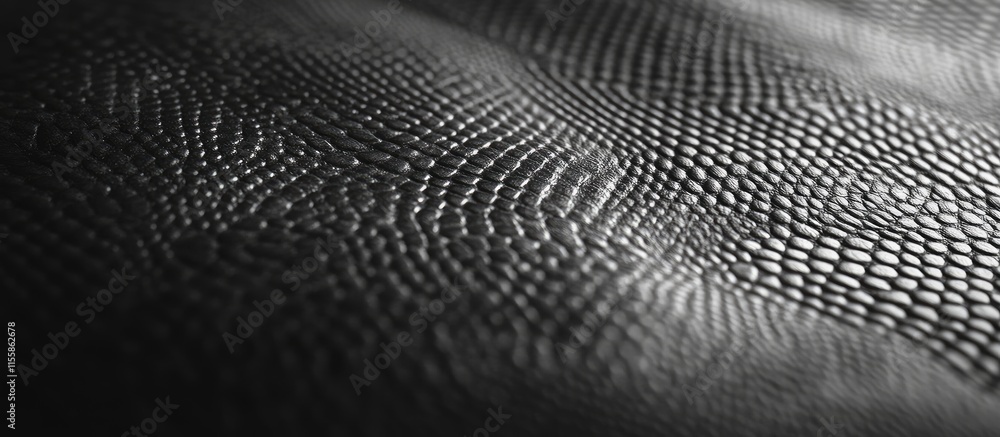 Poster black faux leather texture with cobra snake pattern and empty copyspace for text use