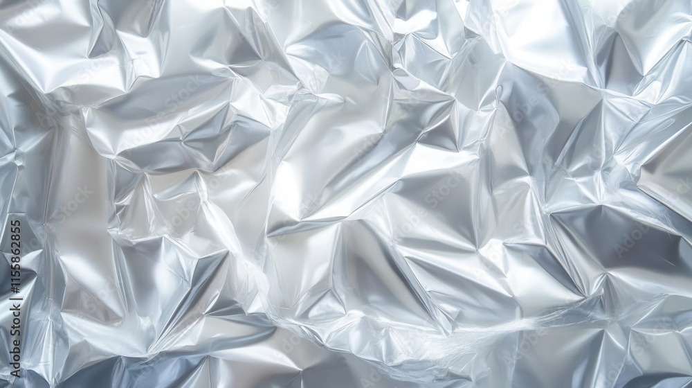Poster industrial abstract background pattern of stretched white plastic wrap creating minimalist geometric
