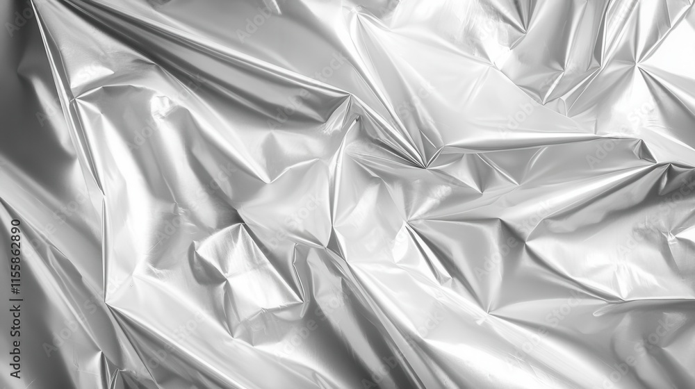 Poster industrial abstract background pattern of stretched white plastic wrap creating minimalist geometric