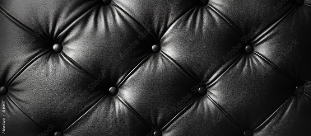 Aufkleber elegant black leather texture with tufted design providing a subtle background for text or graphic o