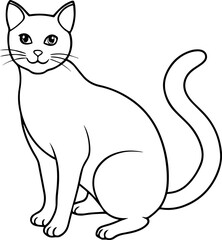cat outline vector illustration line art