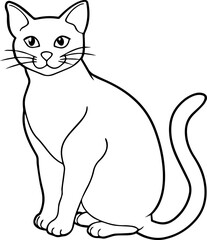 Obraz premium cat outline vector illustration line art