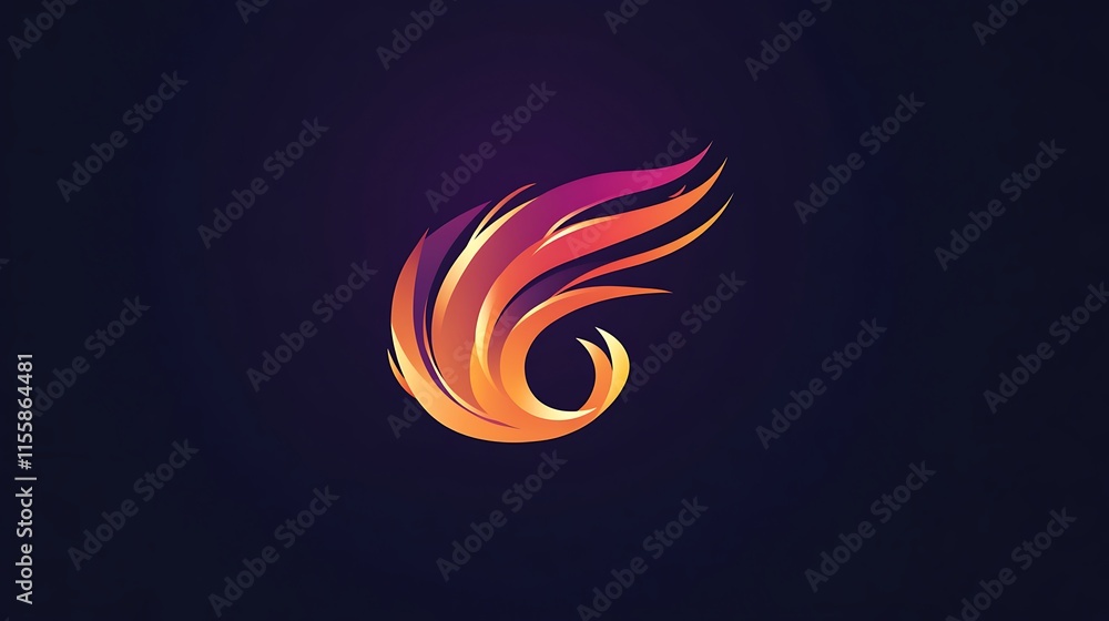 Poster generate a logo with an energetic vibe, featuring sweeping motion lines that suggest speed and dynam