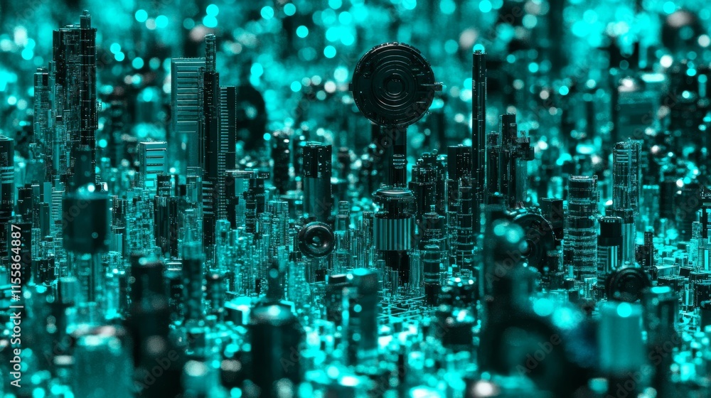 Poster a close-up of a contemporary ai and data network gpu microchip, with circuit details enhancing its a