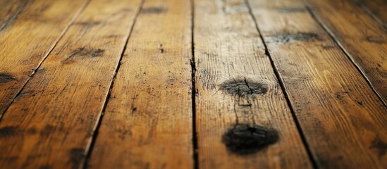 Scratched wooden floor with dog paw damage showing wear and tear ideal for home renovation projects and repair advertising.