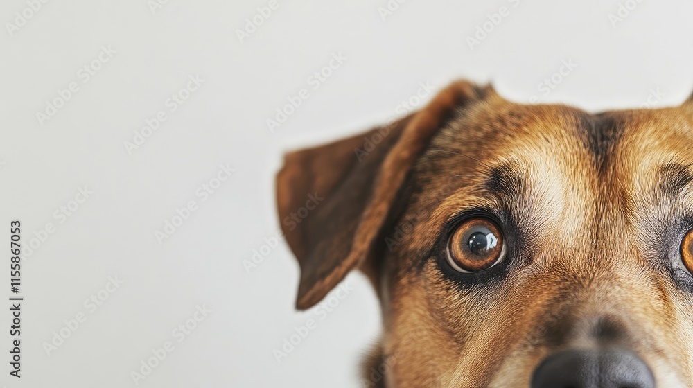 Aufkleber curious bulldog close-up portrait with blurred background and empty space for text showcasing expres