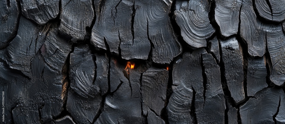Poster close up of charred wood texture displaying natural grain patterns ideal for backgrounds or design e