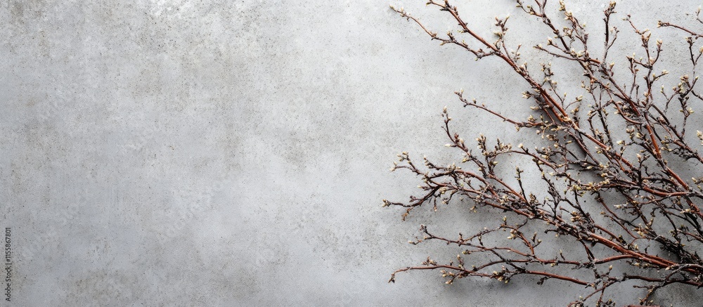 Poster aerial view of a barren shrub against a textured background with ample space for text or design elem